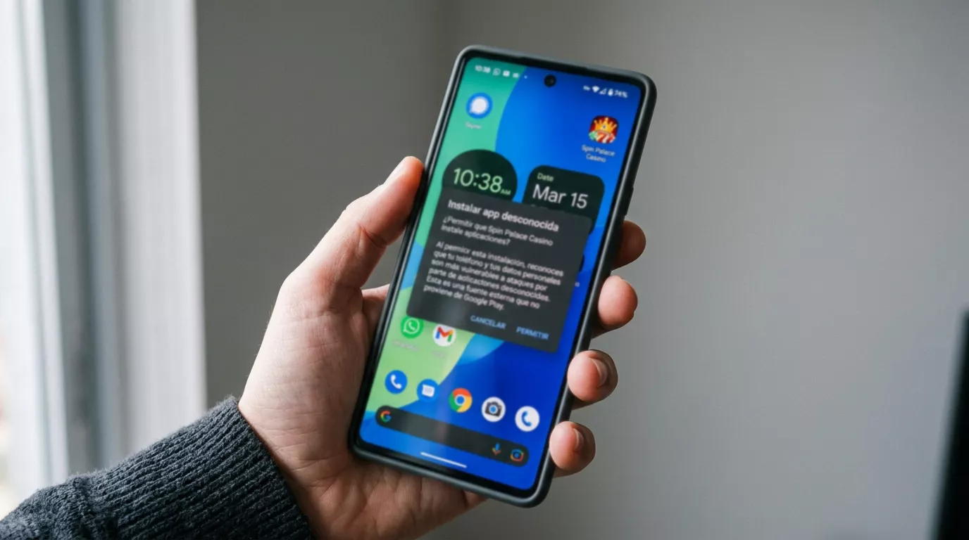 Pantalla de móvil con app de casino abierta mostrando opción de depósito con Bizum