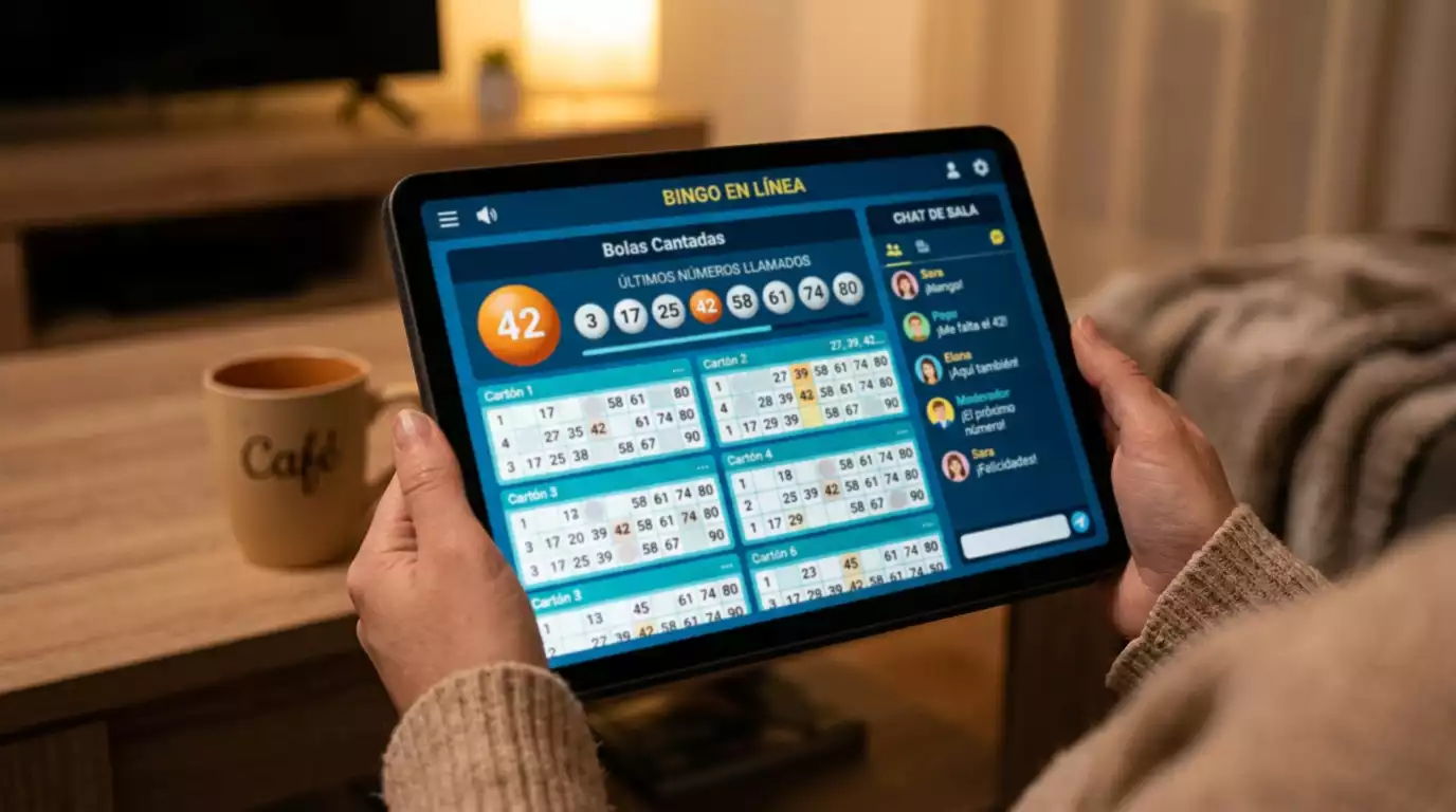 Cartones de bingo digital en pantalla móvil con opción de compra mediante Bizum
