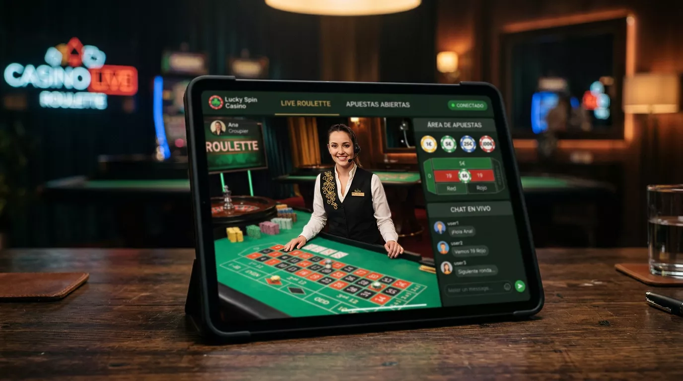 Pantalla de casino en vivo con crupier real y opción de depósito instantáneo con Bizum