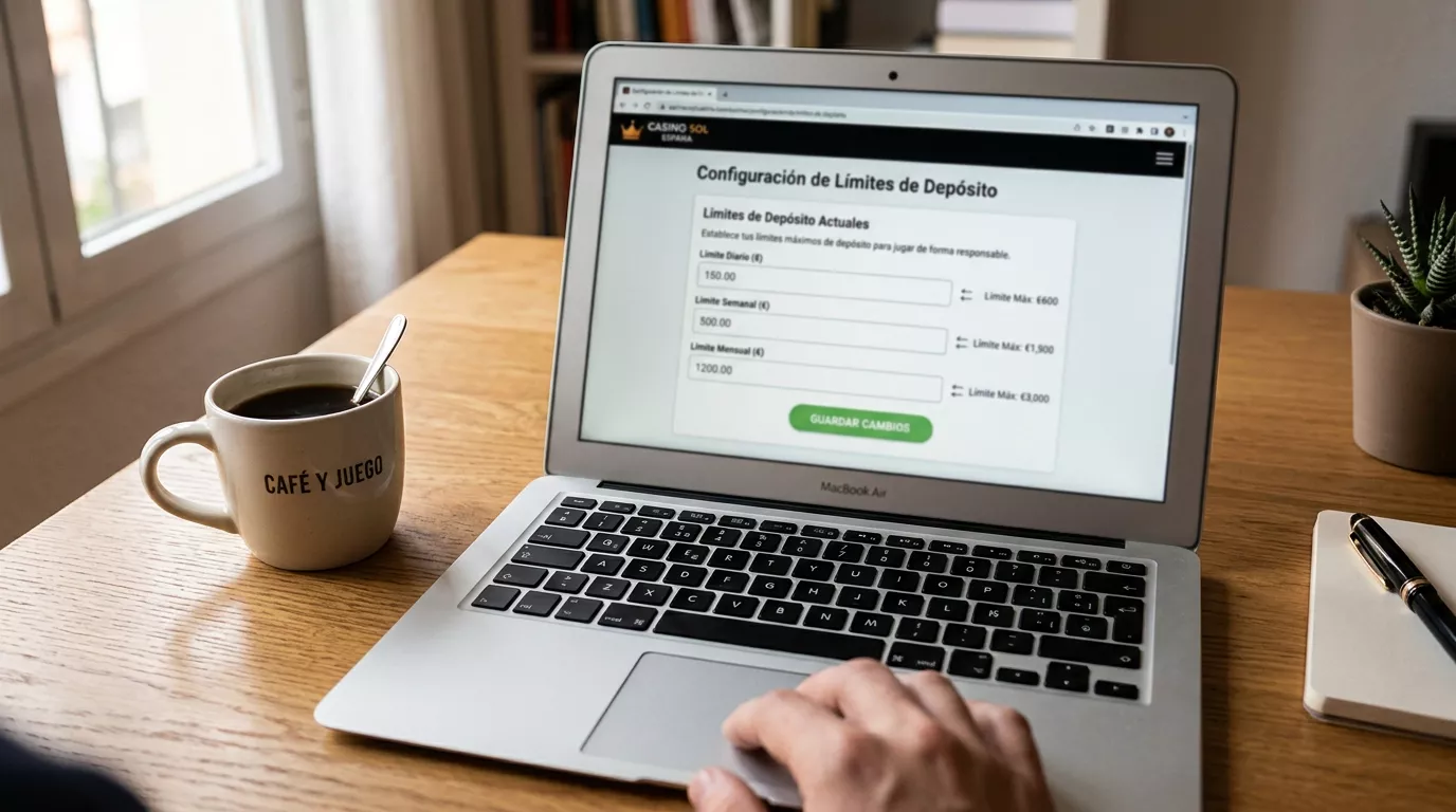 Pantalla con detalle de límites diarios y semanales de depósito en casino con Bizum