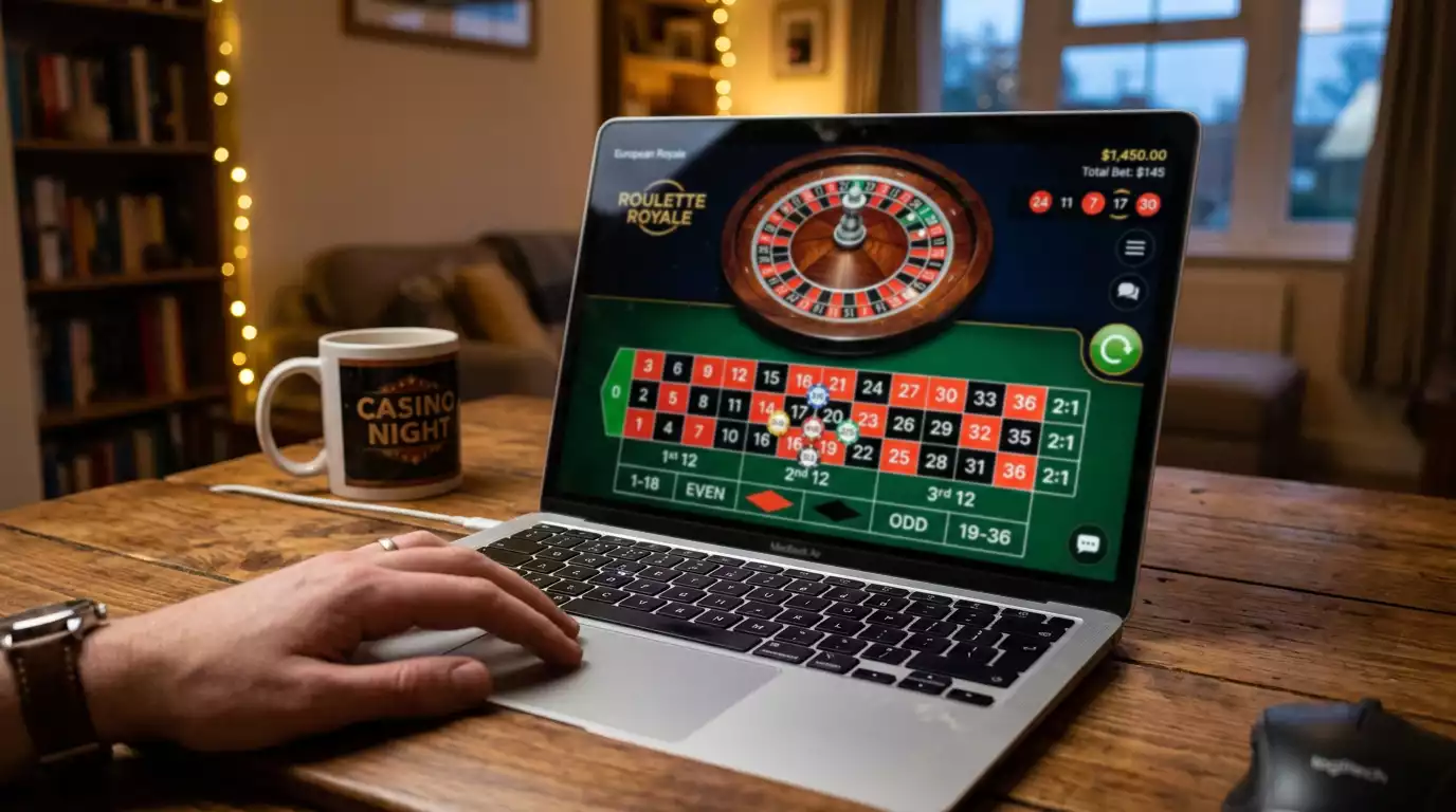 Mesa de ruleta europea online con interfaz de depósito mediante Bizum