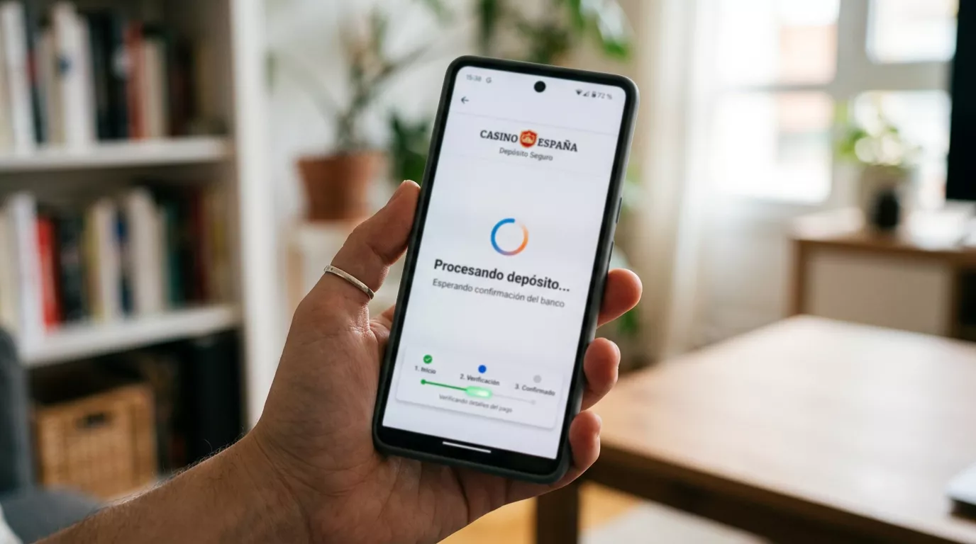 Cronómetro digital midiendo el tiempo de acreditación de un depósito Bizum en un casino online
